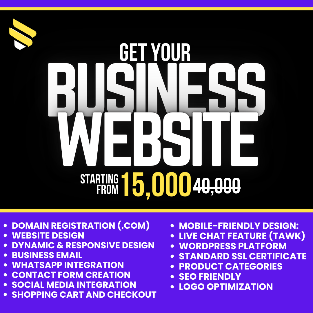 Get your business website starting from 15,000