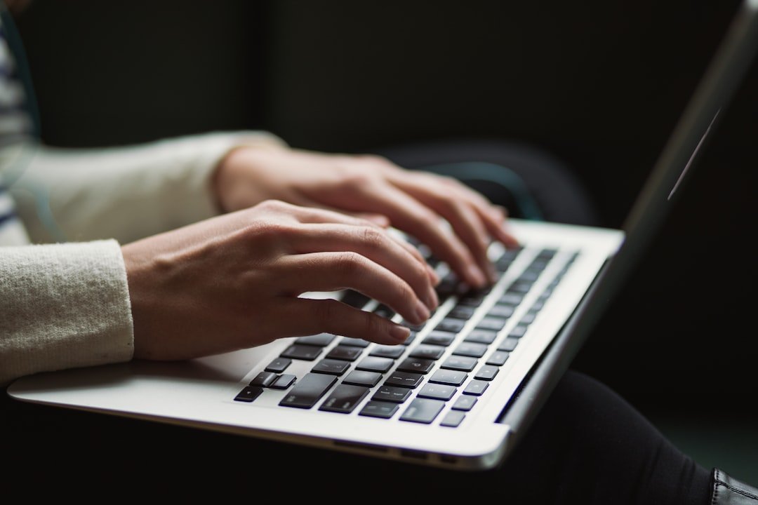 Copywriting and content writer working on laptop
