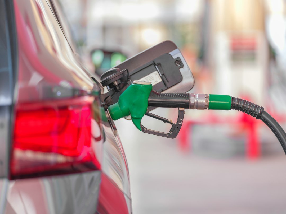 Petrol pump at a gas station