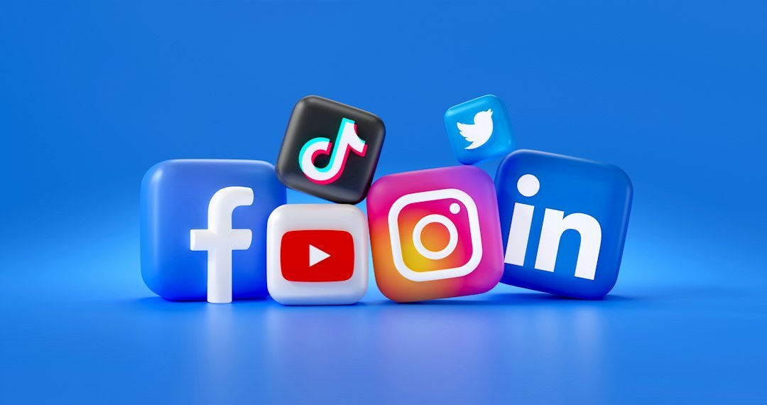 Social media app icons representing digital marketing trends